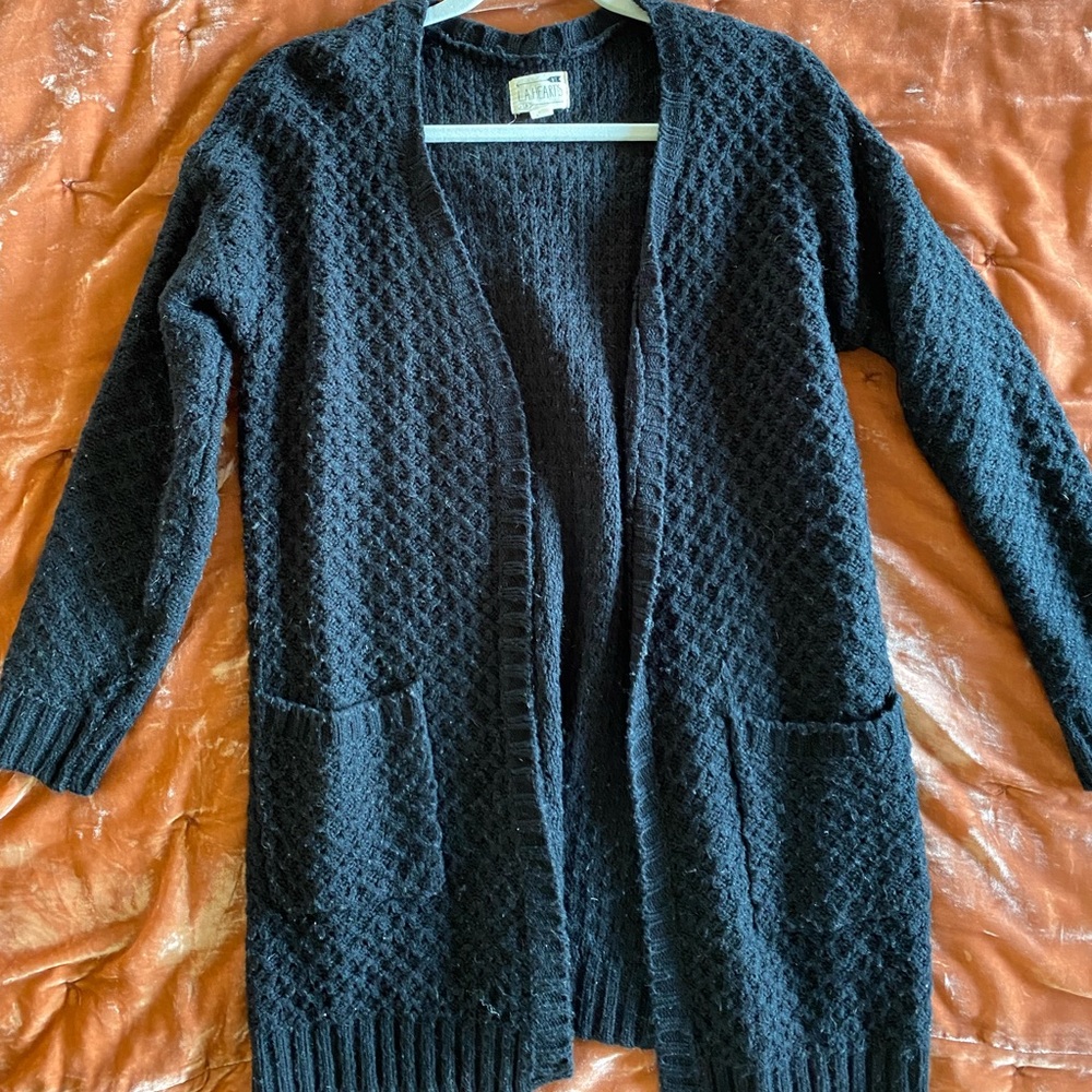 Classic black knit cardigan